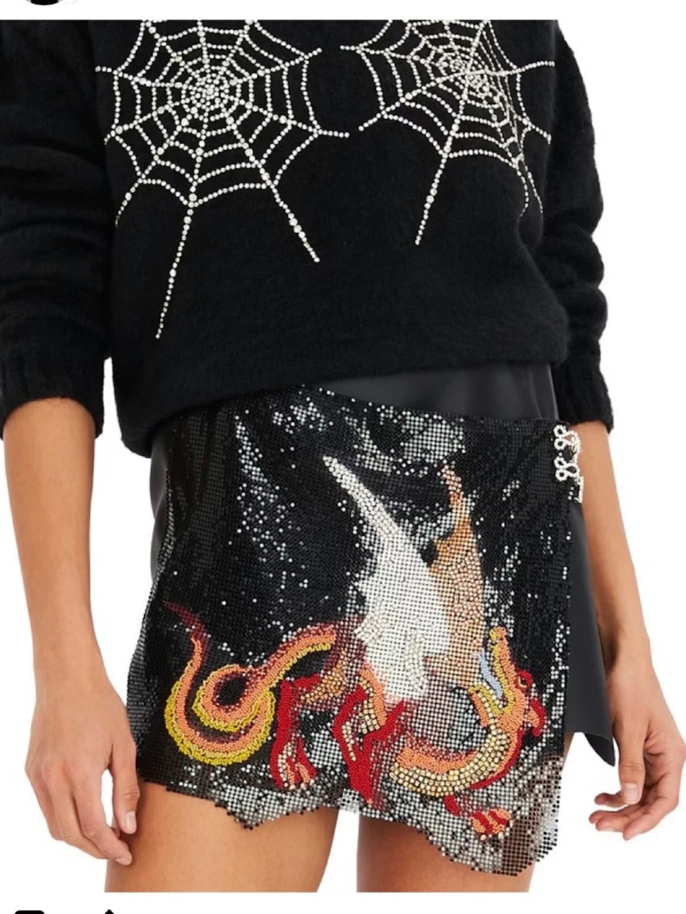Clio Peppiatt Leo Leather Mini Skirt